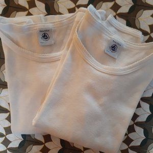 Set of 3 Petit bateau white long-sleeve tshirts 8/10